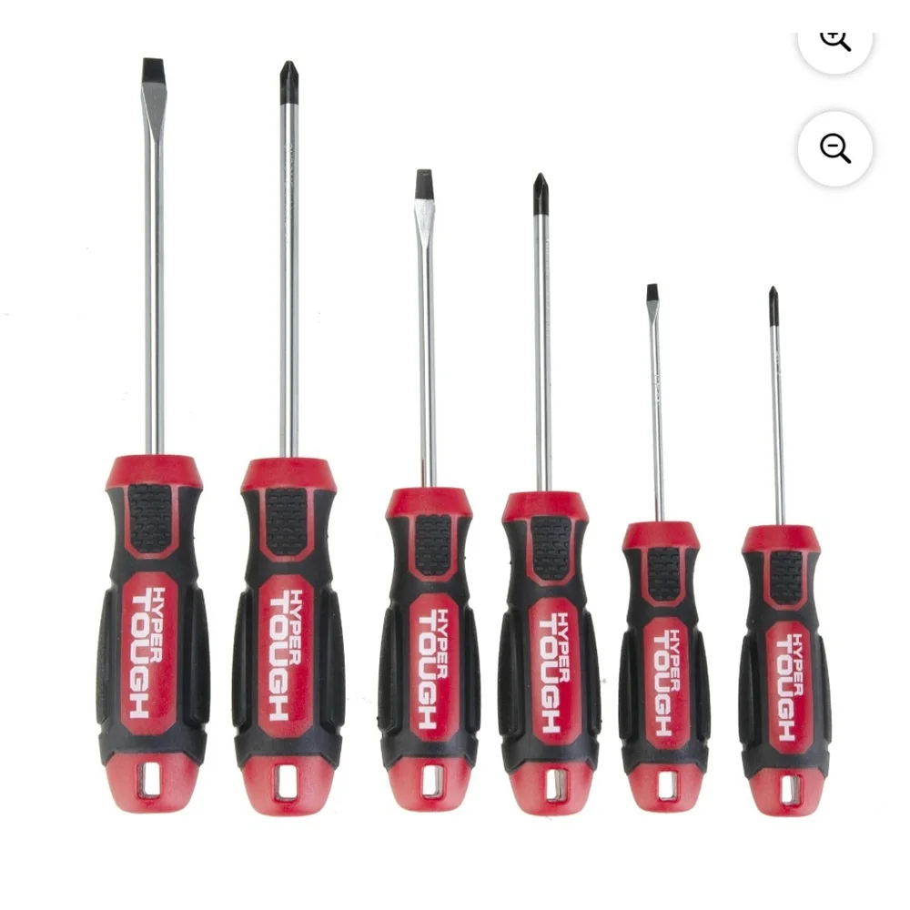 NEW Hyper Tough 6-Piece Screwdriver Set Red Black One Size